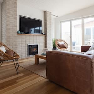 chic living room with wood floors